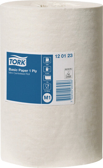 Tork Putzrolle – 1-lagig, Papier, weiss, 215 mm × 120 m, für Tork M1 System