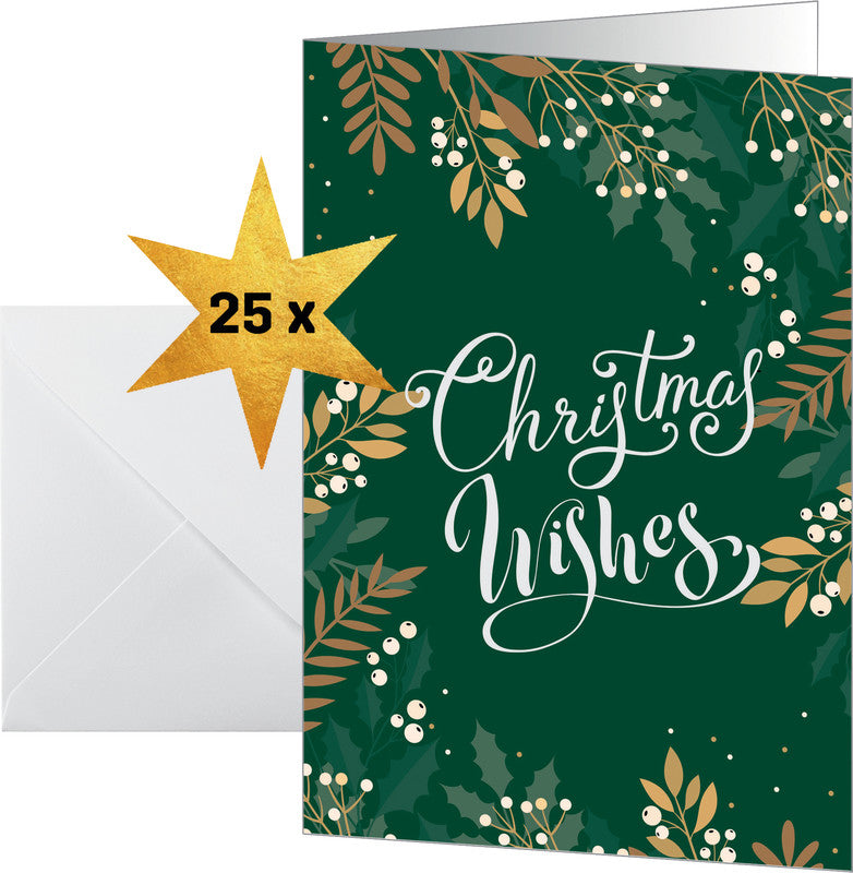 Sigel Weihnachtsgrusskarte – A6 (105 × 148 mm) – mit Umschlägen, für Inkjet/Laser/Kopierer, Edelkarton