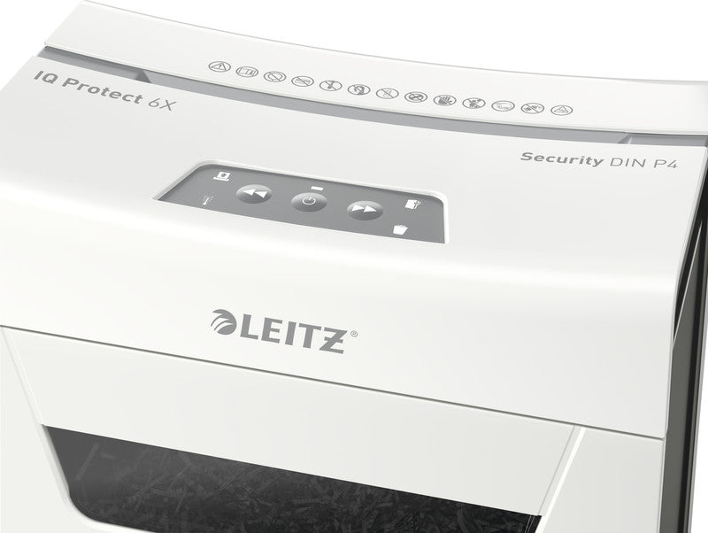 Leitz Aktenvernichter, DIN P-4, Partikelschnitt 4 × 28 mm, 6 Blatt, 10 l, A4