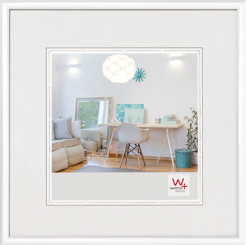 Walther Design Wechselrahmen New Lifestyle, Kunststoff, Weiss, 20 × 20 cm, mit Aufsteller und Aufhänger – eco