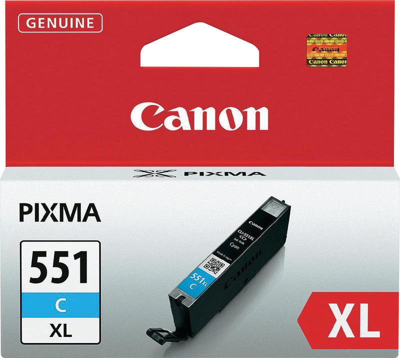 Canon Tintenpatrone CLI-551XL C, Cyan, XL, 695 Seiten, Original – für Tintenstrahldrucker/Multifunktionsgeräte
