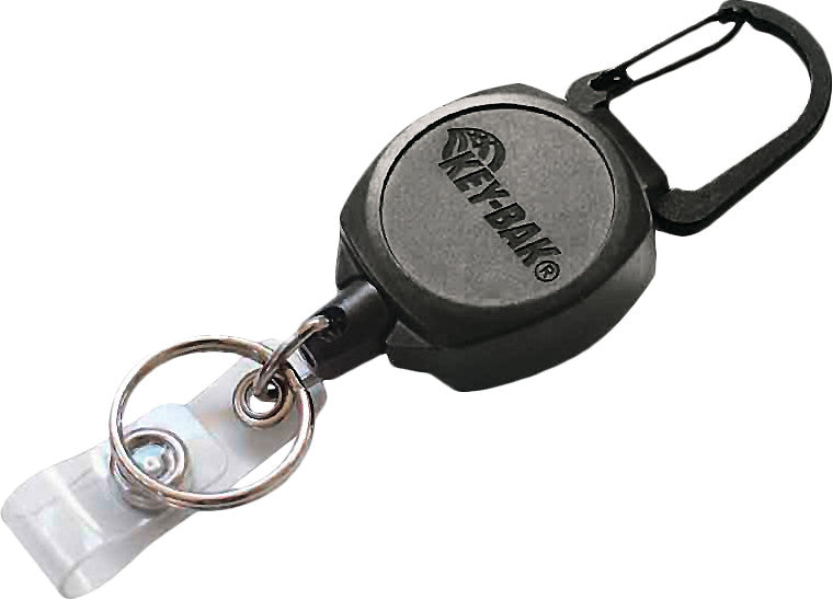 Key-bak Sidekick Schlüsselanhänger – Kunststoff, L 600 mm, schwarz, Ring Ø 35 mm, mit Karabiner