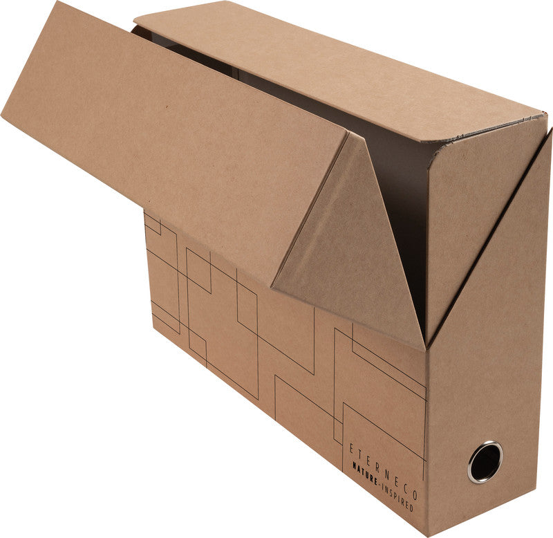 Exacompta Archivschachtel A4 – mit Griffloch, mit verstärktem Klappdeckel, 330 × 250 × 90 mm, braun, Karton