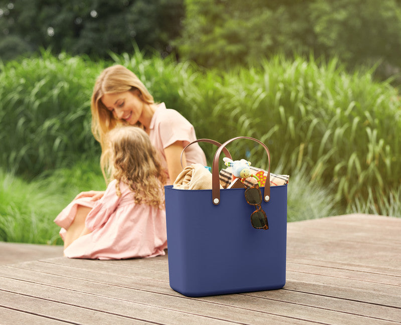 Rotho Einkaufstasche Multibag Style Albula – 25 l – 40 × 43 × 23,5 cm – Kunststoff – Dunkelblau Iris
