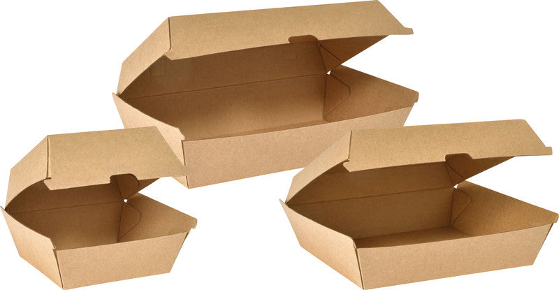 Duni Take-away-Box Karton – 500 ml, 105 × 84 × 102 mm, braun, 55 Stück