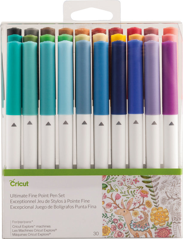 Cricut Fineliner – 30er-Set 0,4 mm – sortiert – für Cricut Maker und Explore