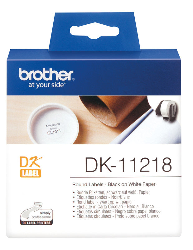 Brother Etiketten, Ø 24 mm, weiss, Papier, permanent, 1000 Etiketten