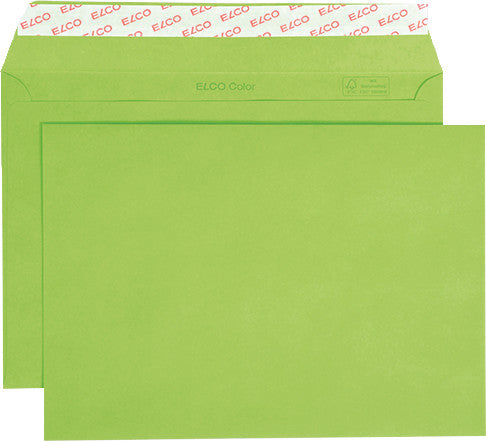 Elco Couvert C5 (229 × 162 mm), ohne Fenster, selbstklebend (Optifix), intensivgrün, 100 g/m² – 250 Stk.