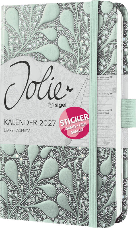 Sigel JOLIE Agenda – 1 Woche/2 Seiten, gebunden, A6, 2027, mehrsprachig, Enchanted Nature, FSC