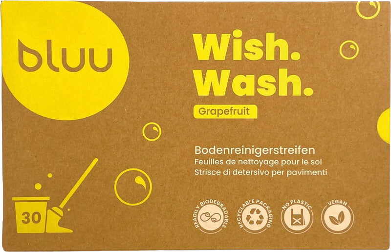 Bluu Bodenreinigerstreifen, Wish Wash, Grapefruit – 30 Stk.