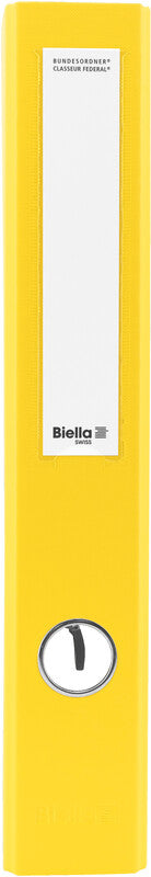Biella Bundesordner – A4 hoch – 2-Ring Hebelmechanik, Rücken 40 mm – Gelb, mit Niederhalter, FSC