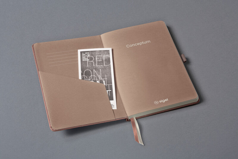 Sigel Notizbuch A5, liniert, Fadenheftung, Hardcover, 194 Seiten, 80 g/m² – rosa