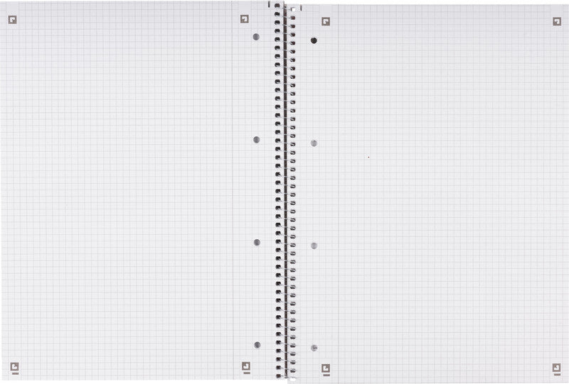Elba Collegeblock, kariert 5 mm, Spiralbindung, Karton, 80 Blatt, 4-fach gelocht, perforiert, 90 g/m² – rot