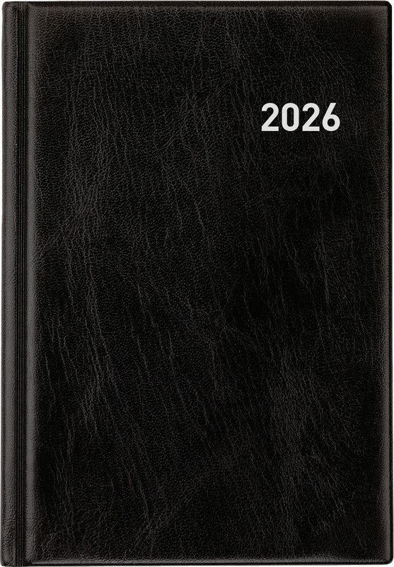 Biella Terminia Agenda – 1 Woche/2 Seiten, gebunden, 14,5 × 20,5 cm, Jan–Dez, schwarz, FSC
