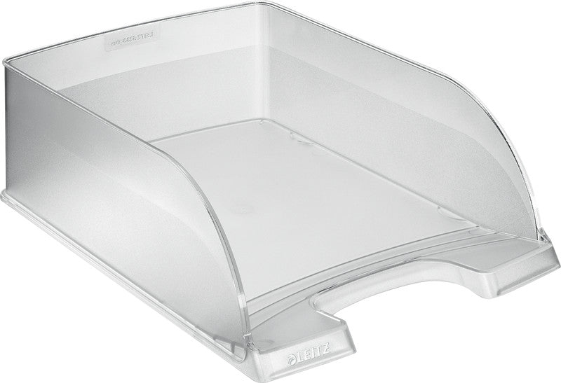 Leitz Briefkorb – mit Beschriftungsfeld, matt, frost, B 255 × H 103 × T 357 mm, Serie Jumbo