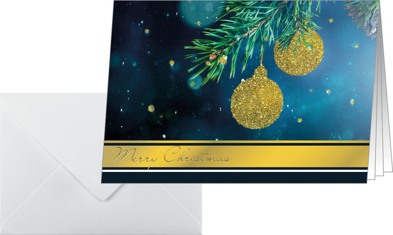 Sigel Weihnachtsgrusskarte (Goldener Glitzer) – A6 (105 × 148 mm) – mit Umschlägen, Edelkarton, 10er Pack