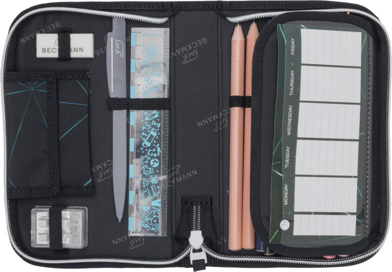 Beckmann Classic 1st Etui mit 2 Klappen, gefüllt – Panther – Kunststoff – 20,5 × 13,3 × 3,8 cm
