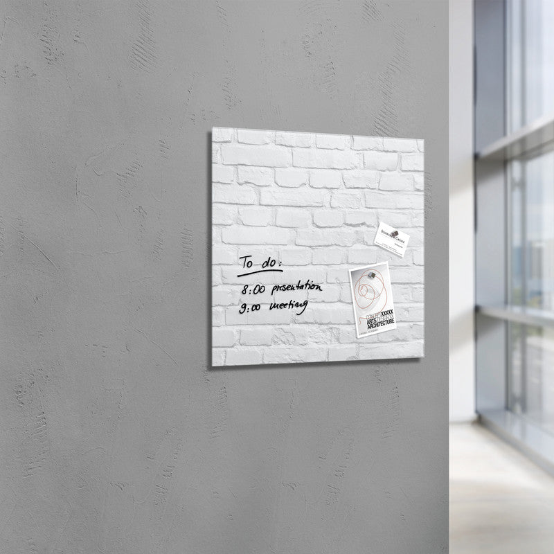 Sigel Whiteboard – 48 × 48 cm, Glas, magnetisch, Wandmontage