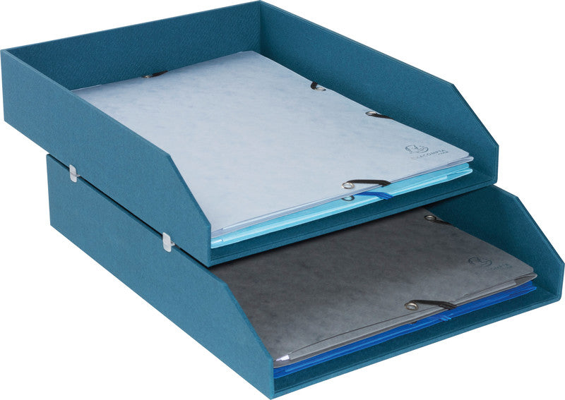Exacompta Briefkorb – Karton, für A4+, stapelbar, glatt, blaugrün, B 260 × H 130 × T 337 mm