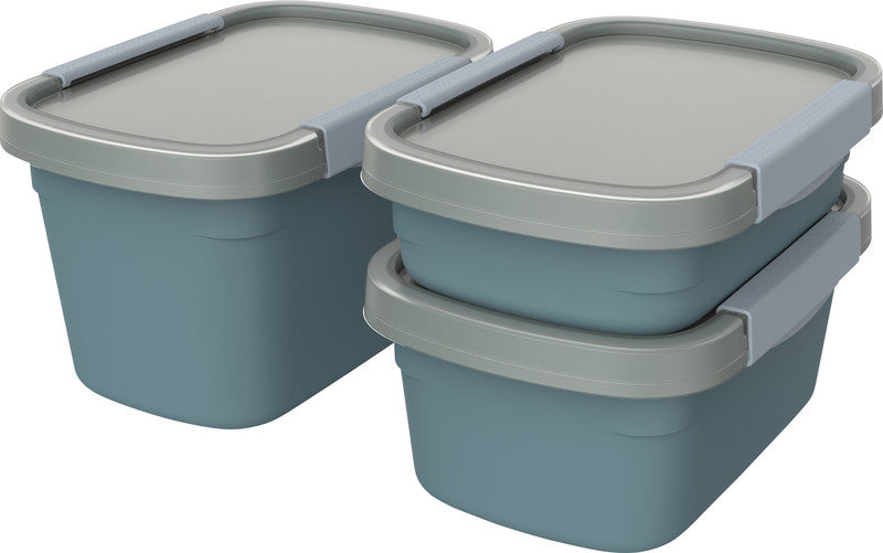 Rotho Kühlschrankdose Clic Eco – 0,8 l – rechteckig – 15 × 6,1 × 22 cm – Kunststoff – blau