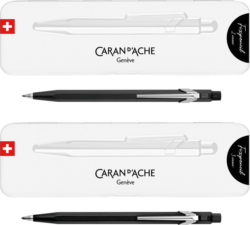 Caran d-Ache Fixpencil Slimpack Fallminenstift – 2,0 mm – Aluminium – Schwarz – Mit Spitzer
