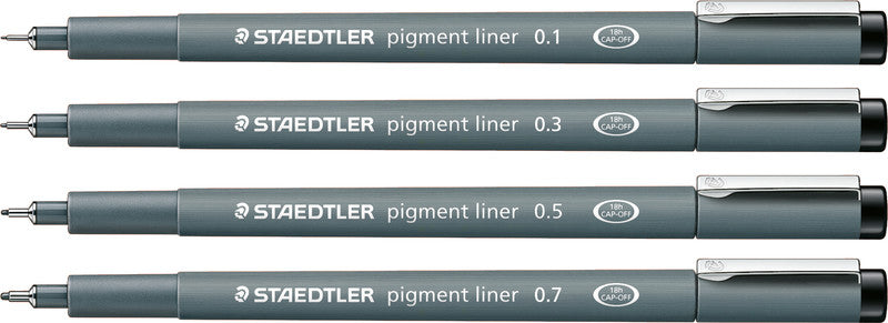 Staedtler Pigment Liner Fineliner 0,3 mm – schwarz – wasserfest, dokumentenecht