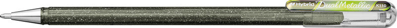 Pentel Hybrid Gel Dual Metallic Gelschreiber – 3 Farben, 1 mm, für dunkles Papier, Kappe