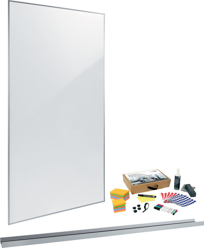 Sigel Starter-Kit – inkl. Moderationskoffer, Wandschiene, Montagesatz – für Whiteboards Meet up