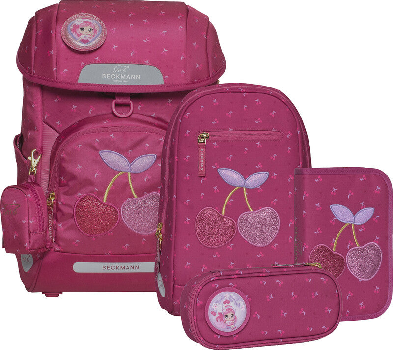 Beckmann Schulrucksack Plus Air – 6-teilig – Cherry – Recycelte Materialien