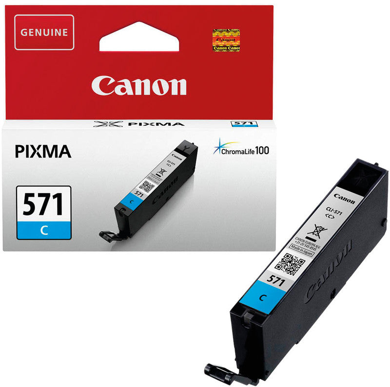 Canon Tintenpatrone CLI-571 C, cyan, 345 Seiten – für Tintenstrahldrucker/Multifunktionsgeräte