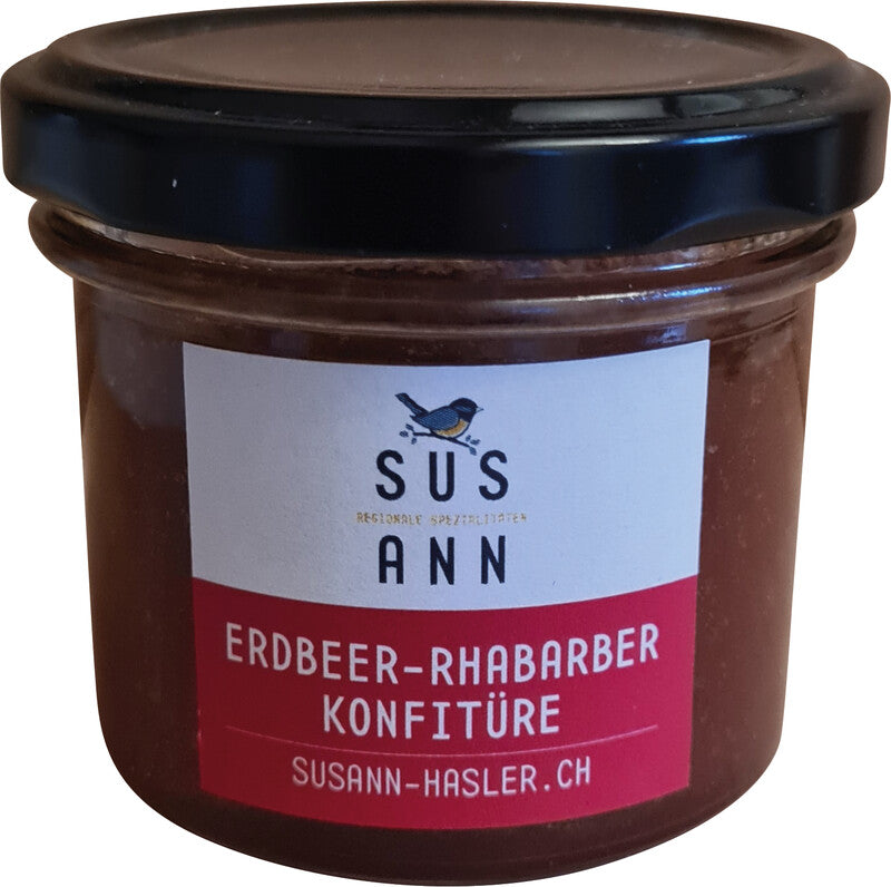 Sus ann Konfitüre Erdbeer-Rhabarber – 100 g