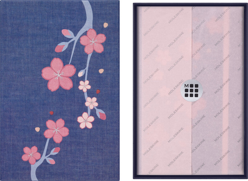Moleskine Notizbuch Limited Edition Sakura, liniert, Leimbindung, Hardcover, 176 Seiten, 100 g/m² – blau