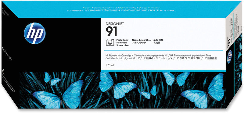 HP Tintenpatrone 91, Schwarz, 775 ml