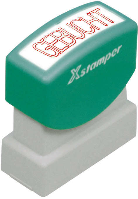 X-Stamper Motivstempel – Motiv: Gebucht, selbstfärbend, Kunststoff