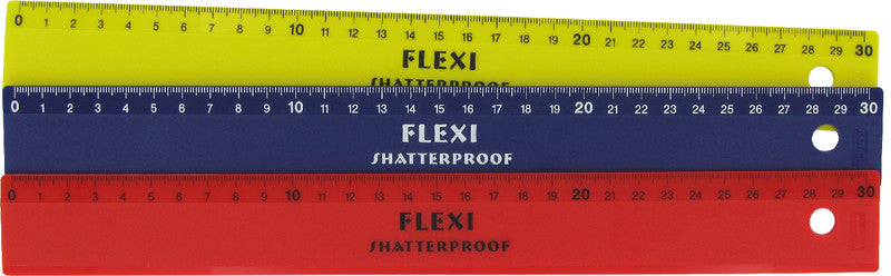 Kum Wandtafel-Lineal 30 cm – Kunststoff, sortiert, flexibel, mit eingeprägter mm-Teilung, Tuschekante