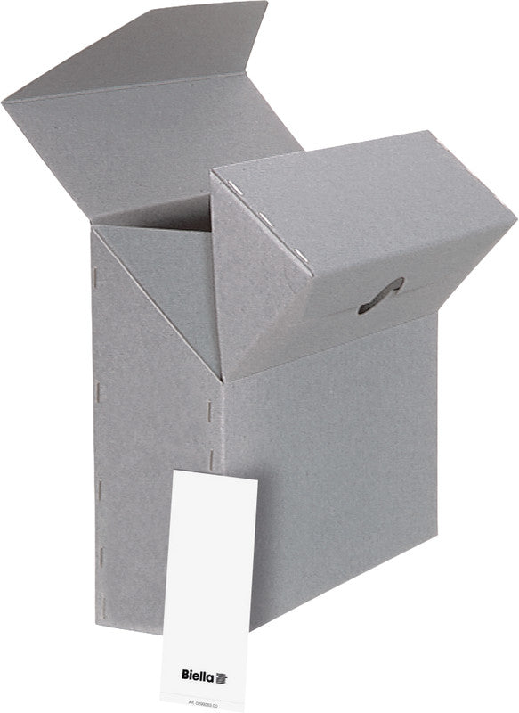 Biella Archivschachtel A4 – Karton, Grau, 330 × 270 × 100 mm