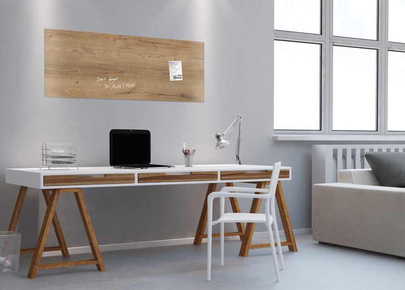 Sigel Whiteboard – 130 × 55 cm, Glas, magnetisch, Wandmontage, inkl. SuperDym-Magnetwürfel, Montagesatz
