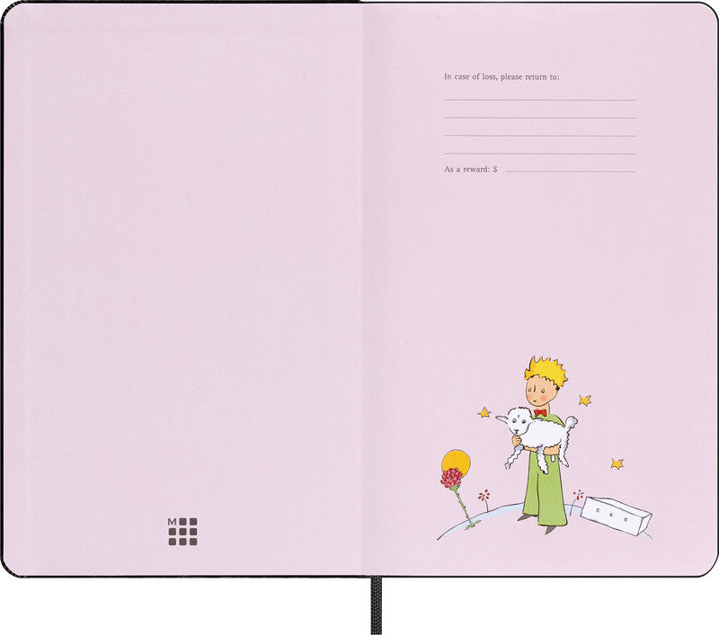 Moleskine Notizbuch Le Petit Prince, 130 × 210 mm, liniert, Leimbindung, Hardcover, 176 Seiten – schwarz