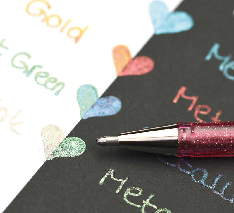 Pentel Gelschreiber 8er Etui – 8 Farben, 1 mm, für dunkles Papier, Kappe