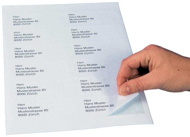 Q-Connect – Etiketten, 70 mm × 37 mm, weiss, Papier, permanent, 100 Blatt (2'400 Etiketten)