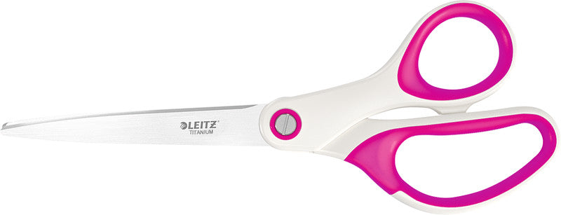 Leitz Universalschere – titanbeschichtet, für Rechts- und Linkshänder, spitz, Softgrip, Kunststoff, pink
