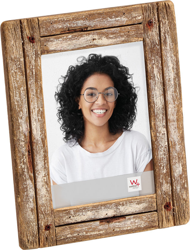 Walther Design Bilderrahmen Dupla Portrait, Holz (Tanne), Braun, 23,5 × 28,5 cm – eco:plus