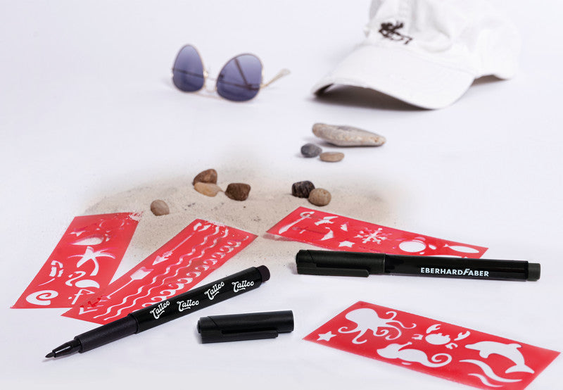Eberhard Faber Non-Permanent Marker Tattoo Marker – Rundspitze – Schwarz – 2er-Set – Wasserlöslich