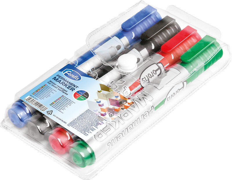 Forofis Permanentmarker – Rundspitze 2–5 mm – Mehrfarbig, 4er-Set