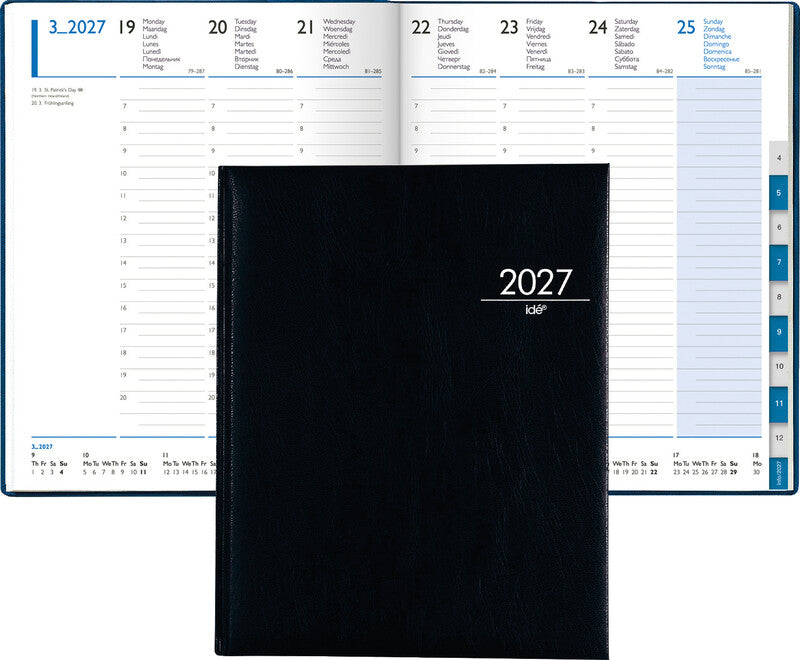 Simplex TM Manager Timer 52 Z Agenda – 1 Woche/2 Seiten, gebunden, 20,8 × 25,8 cm, Jan–Dez, schwarz