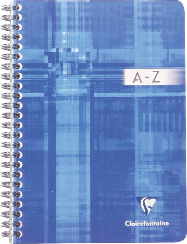 Clairefontaine Spiralblock mit Register A - Z, kariert 5 mm, Spiralbindung, Karton, 90 Blatt, 90 g/m² – sortiert