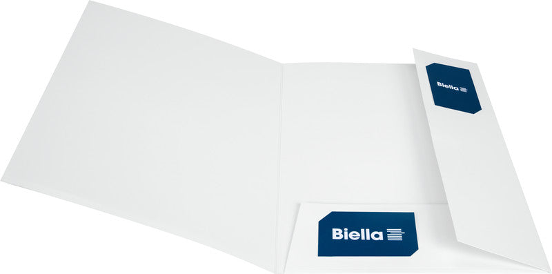 Biella Konferenzmappe – A4, Visitenkartenfach, Karton, Weiss