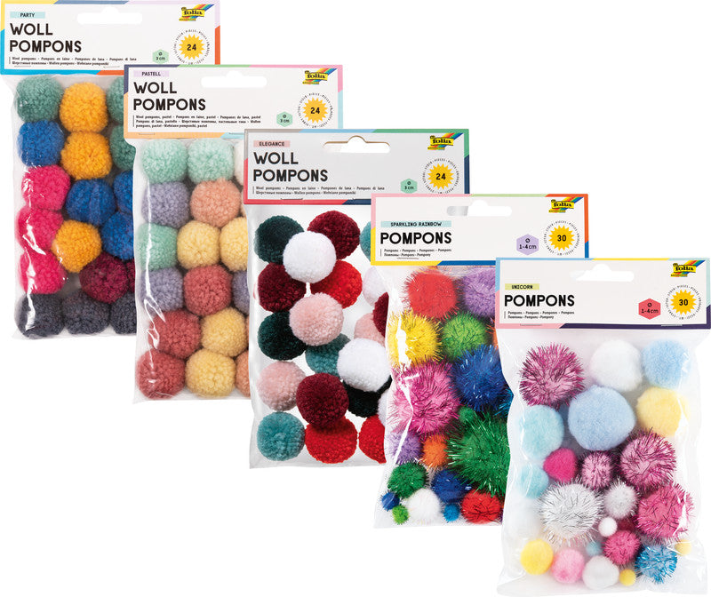 Folia Pompons – sortiert – 30 Stück