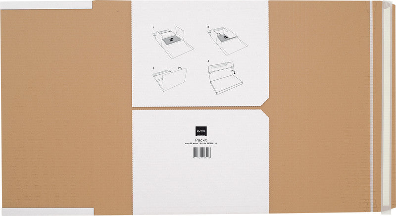 Elco pac-it EASY Versandverpackung, weiss, mit Beschriftungsfeldern – 464 × 362 × 90 mm