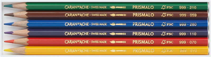 Caran d-Ache Caran d'Ache Aquarellfarbstifte – 6 Farben, im Kunststoffetui, Ø 3 mm, FSC